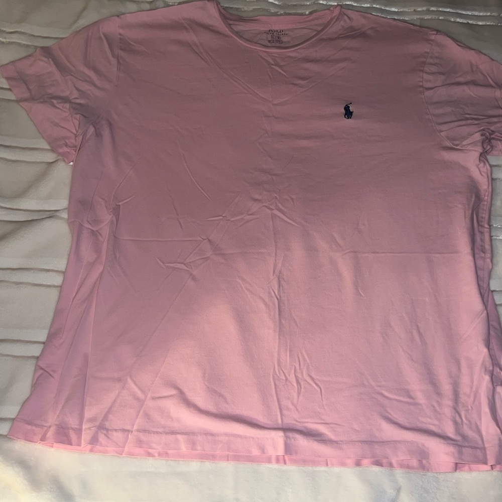 Men’s pink polo tee (women oversize tee)